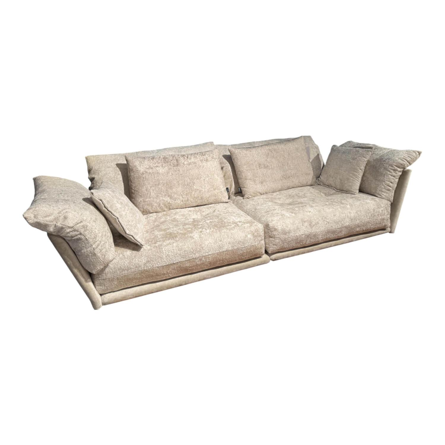 Bretz - Sofa Esfera Stoff 66 Grau Vintage Velvet 65 Moonlight mit 3 Kissen - 1