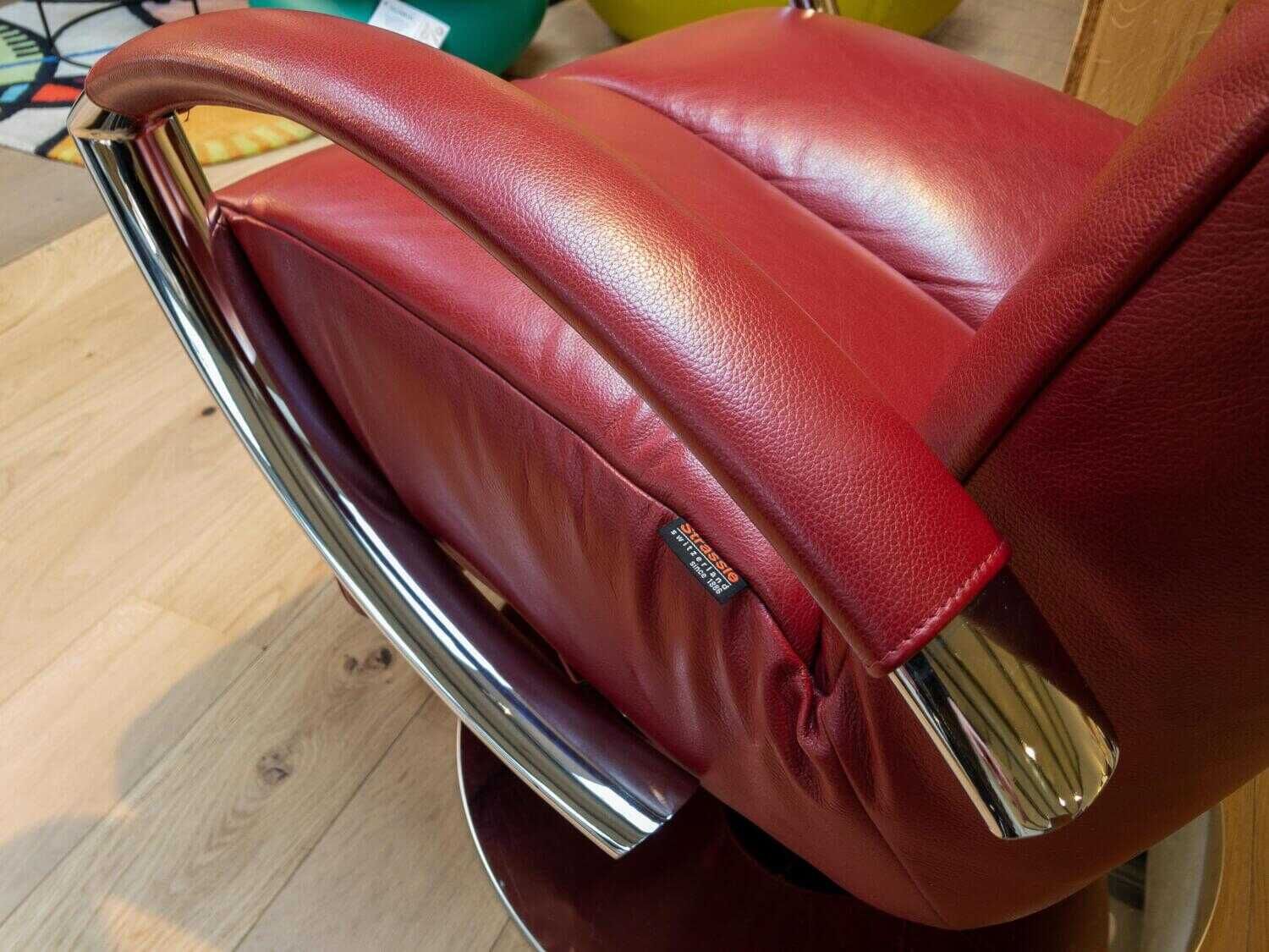 Strässle - Relaxsessel Mago Leder Soft Dunkelrot 70610 mit Akku 2 Motorisch - 5