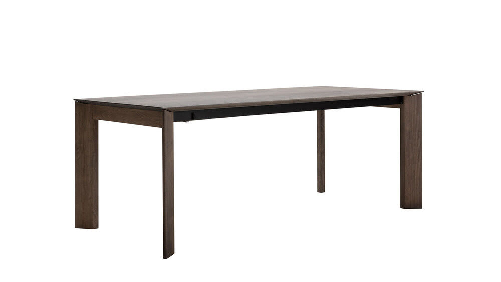 Natura - Esstisch ST200 Saratoga Schweitzer Kante Buche Massiv Silbergrau mit Auszug - 1