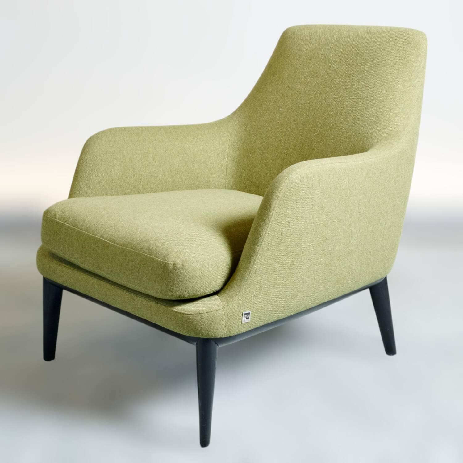 Bielefelder Werkstätten - Sessel Grace Stoff Lewis BW1739 434 Grün Gestell Esche Schwarz - 3