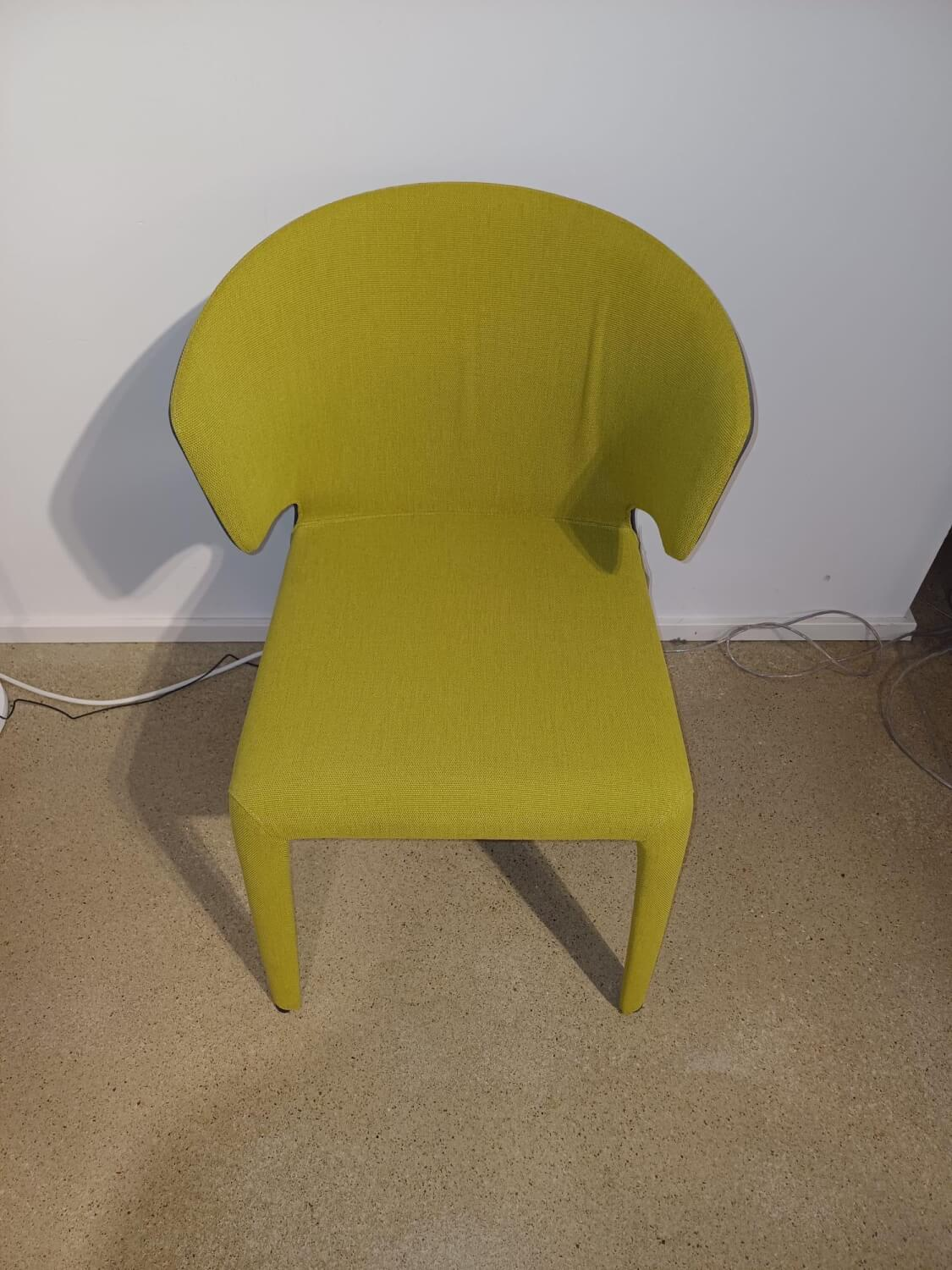 Cassina - 4er-Set Stuhl Hola Außen Leder 13X267 Grau Innen Stoff 13K550 Gelb Grün - 6