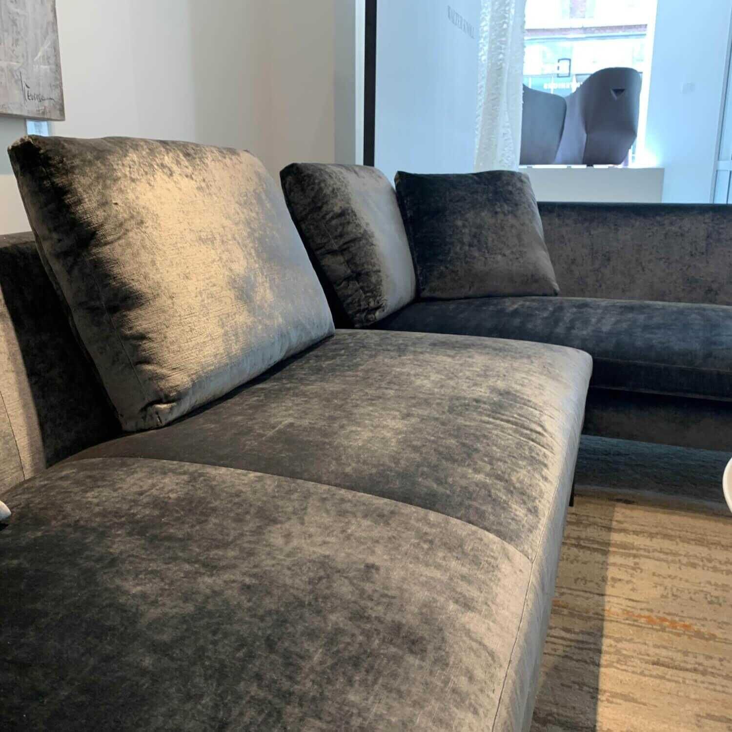 B&B Italia - Ecksofa Charles Stoff Samara Super Anthrazit Füße Edelstahl Anthrazit - 4