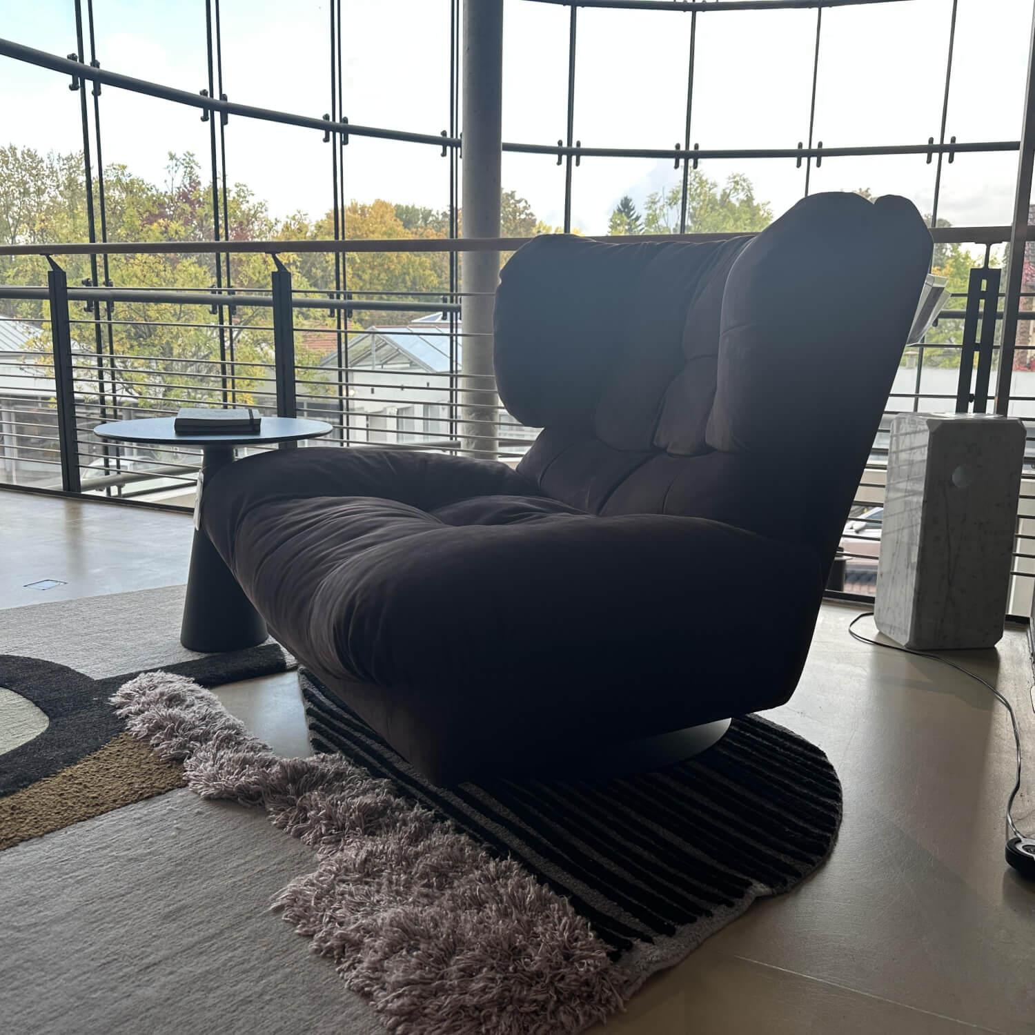 Baxter - Sessel Milano Bergere Leder Kashmir Prune Violett Fuß Metall Schwarz Matt Lackiert - 4