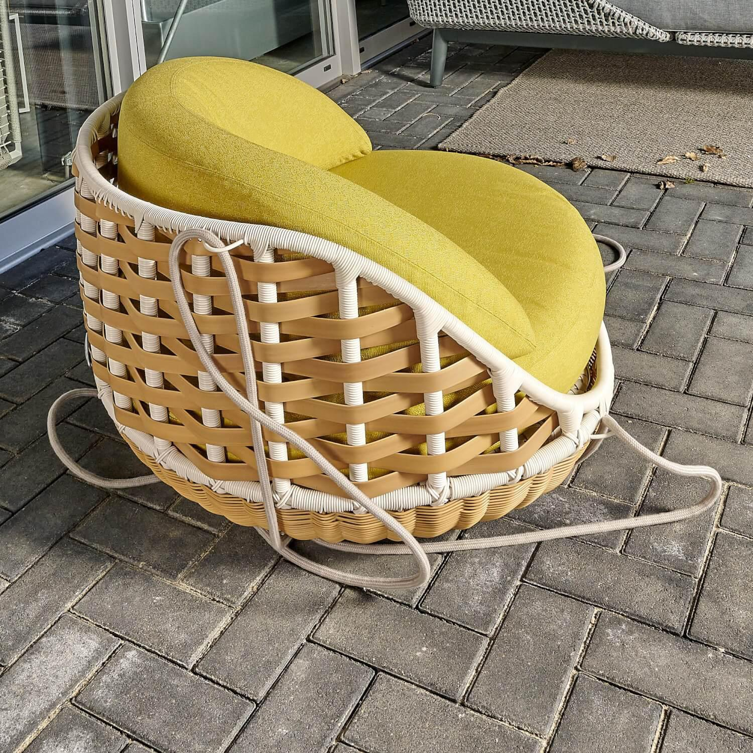 DEDON - Swingrest SwingMe Sessel Bezug Stoff Kvadrat Artrium A451 Gestell Aluminium - 10