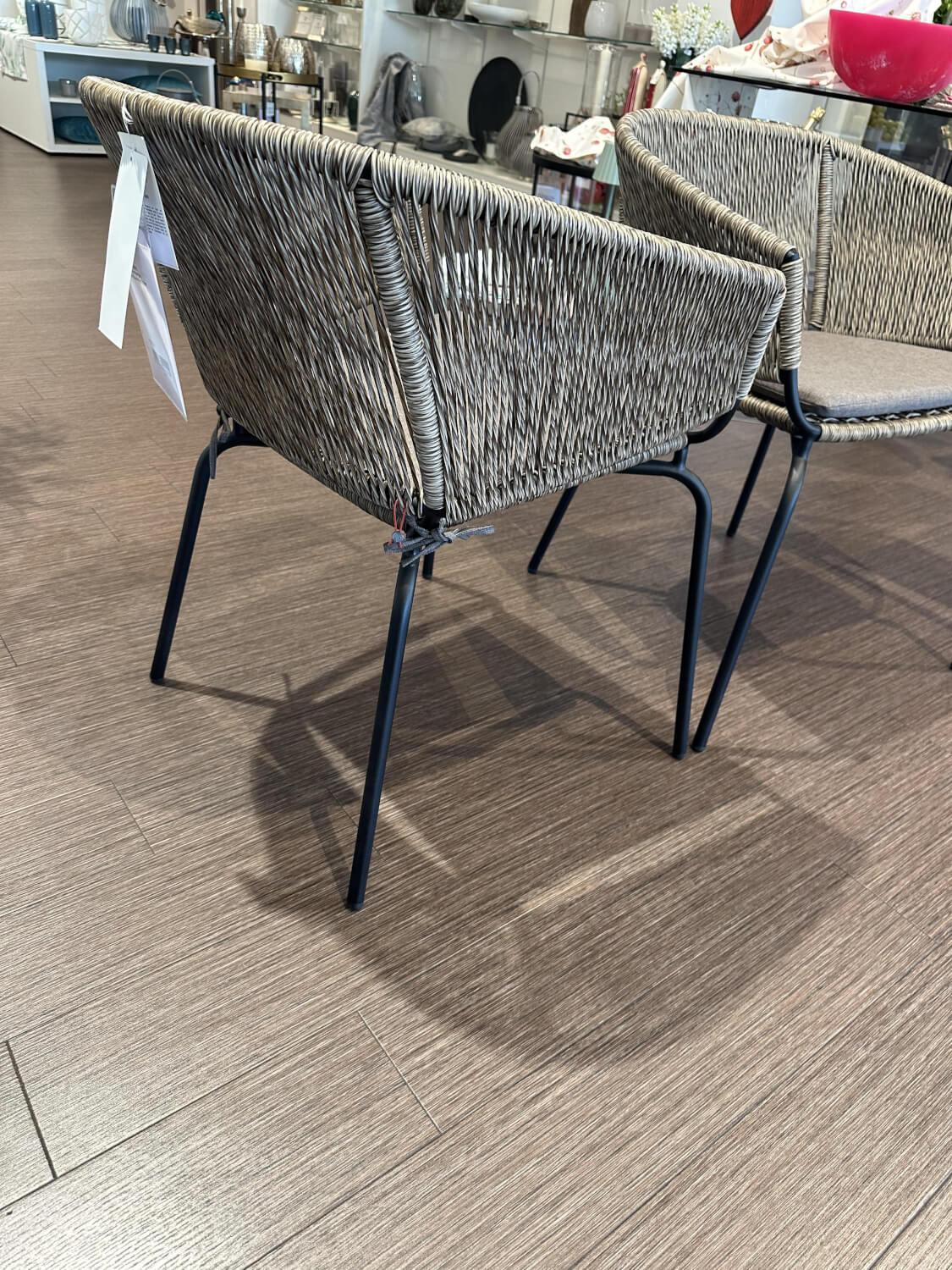 Lambert - 2-er Set Outdoor Stuhl Delphi Stoff Wicker-Kordel Natur Melange Stahlrohr Pulverbeschichtet - 6