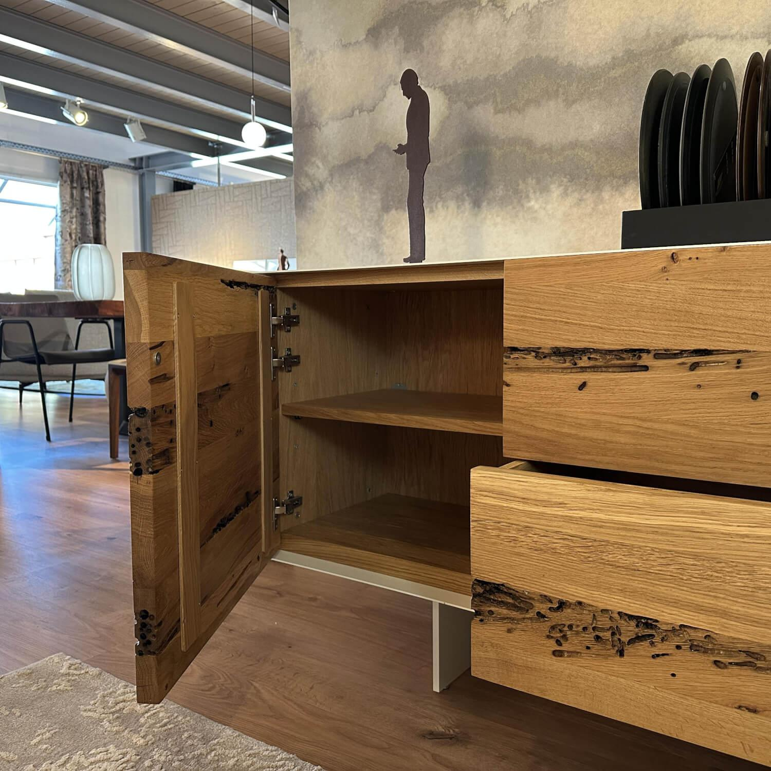 Riva1920 - Sideboard Rialto Fly Briccole Gewachst Korpus Eisen RAL9016 Verkehrsweiß - 8