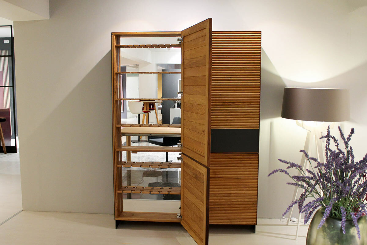 Scholtissek - Geschirrschrank Tratum Knorrige Eiche Natur Geölt Kontrastleiste Nussbaum - 2