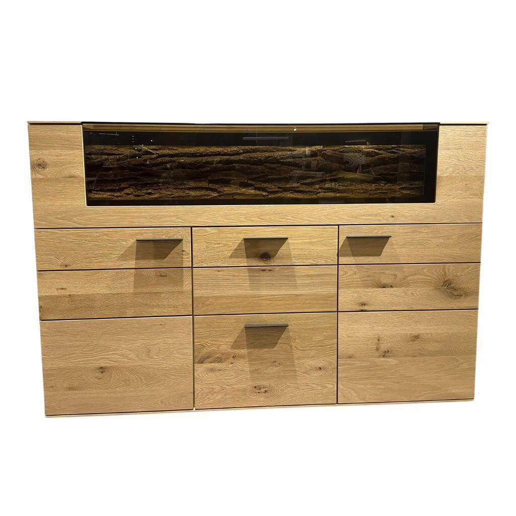 Hartmann - Highboard Runa Kerneiche Natur Gebürstet Mit Applikation Rinde Mit Beleuchtung - 1