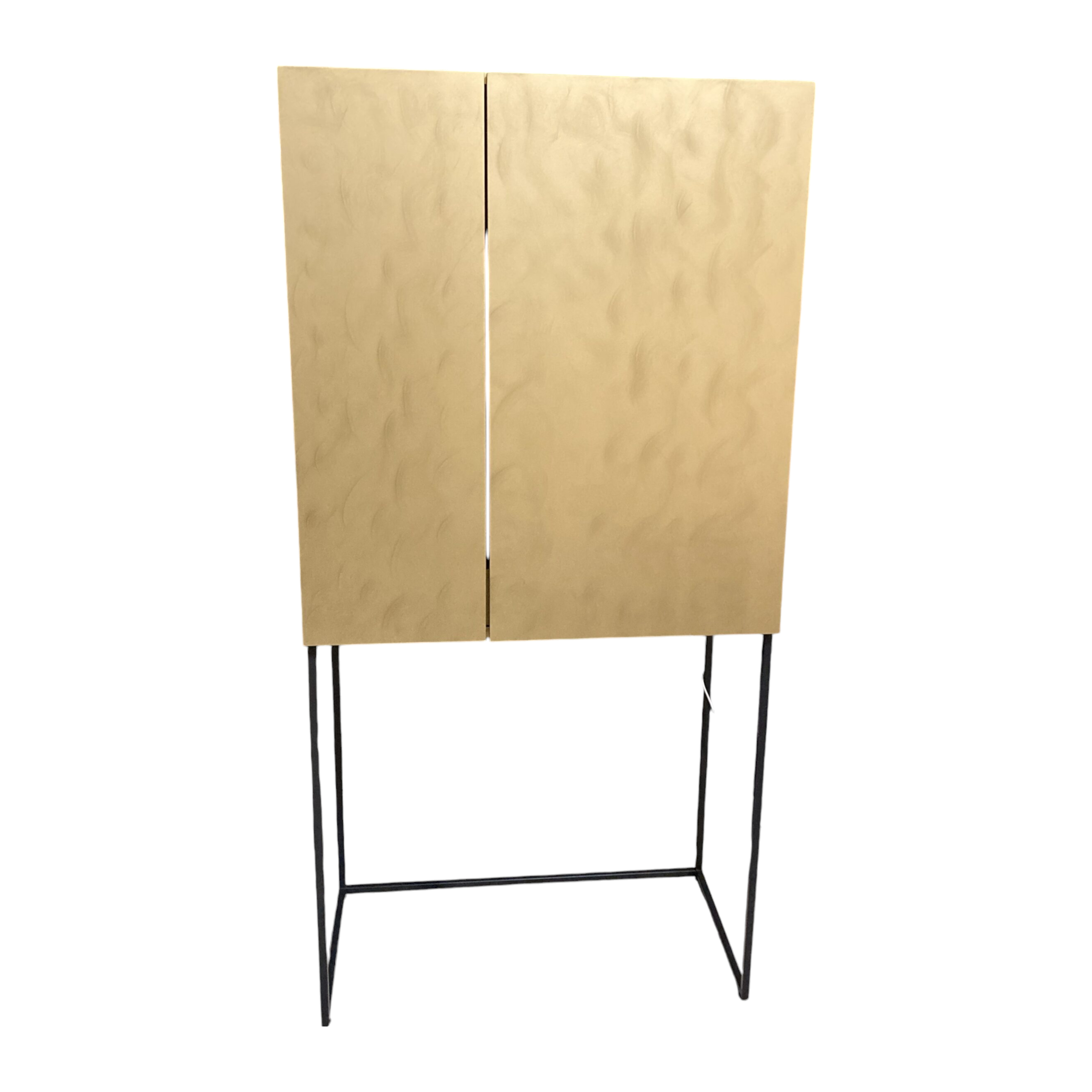 Contur - Barschrank 3900 Glattlack Gold Sockelrahmen Schwarz Matt  - 1