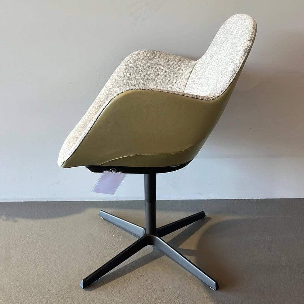 Walter Knoll - Armlehnstuhl Sheru 1437 C Sitz Stoff Togba Sahara Beige Rücken Leder Elen Bamboo Braun Gestell Bronze Pulverbeschichtet - 3