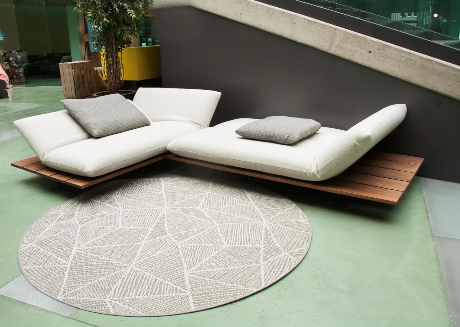 Bullfrog - Outdoorsofa Akito 1047 Bezug Stoff 1288/29 Linen Sand Mit Klapprücken Und Klapparmteil - 3