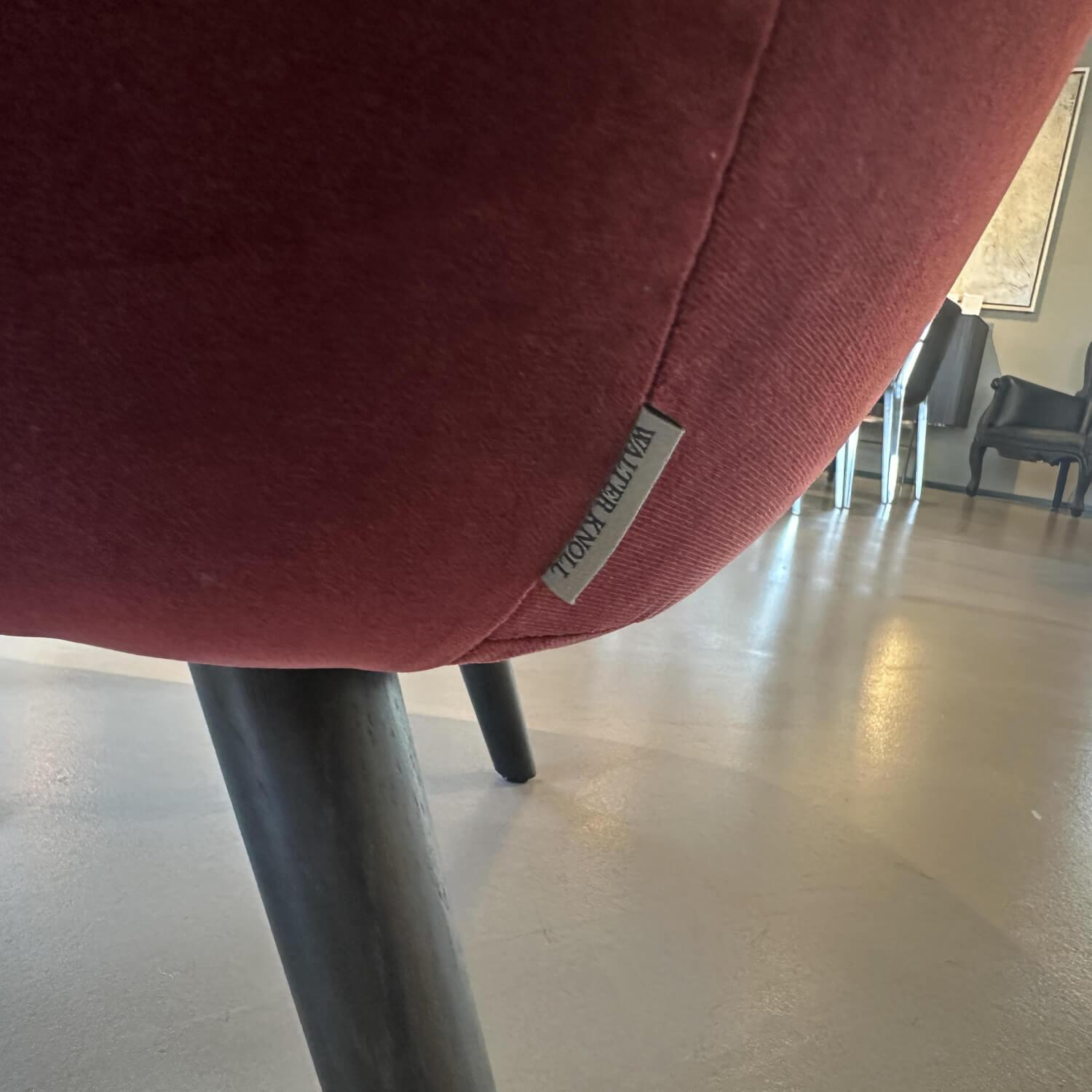 Walter Knoll - Sessel 376 10 Classic Edition Stoff Harald 2 582 Rot Gestell Eiche Geflammt Schwarz - 6