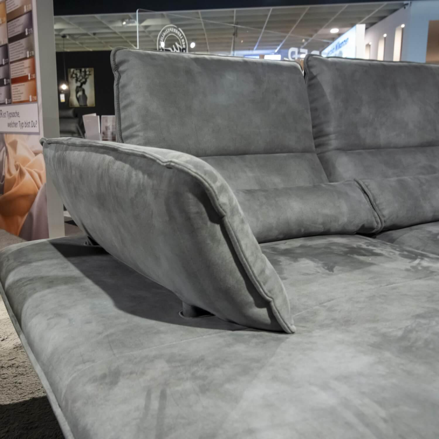 W. Schillig - Ecksofa Broadway Mit Hocker Stoff V5223 Elephant Grau Metallkufe Schwarz M99 - 9