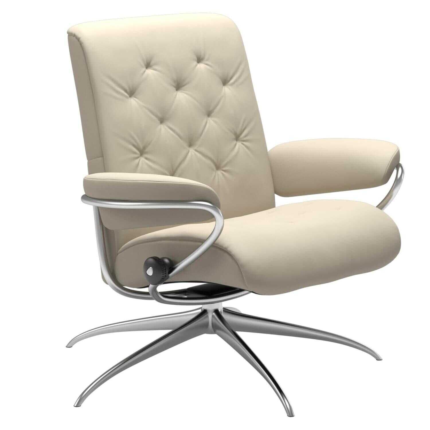 Stressless - Stressless Metro niedrige Rückenlehne Standard Base Star Base Leder Batick Cream - 1