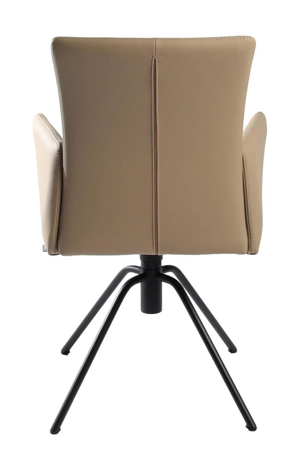 4er-Set Stuhl Sessel Helmond 6710 Drehmoover Bezug Leder Toledo Mocca Braun Gestell Schwarz