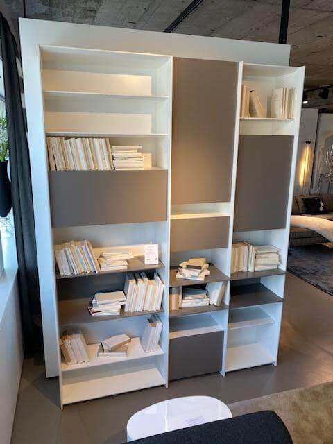 Interlübke - Regalwand Grid Lack M03 Schneeweiß Und M27 Taupe Grau - 4