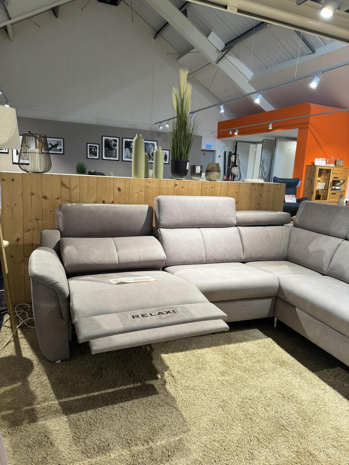 Global - Ecksofa Cornella Style Stoff 1 Silber Grau mit Relaxfunktion - 8