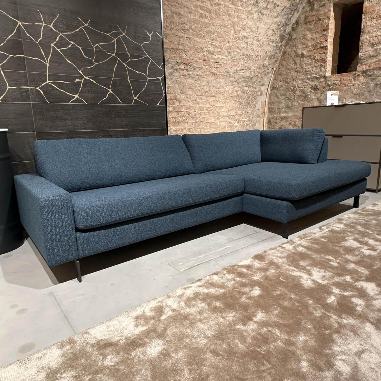 COR - Ecksofa Conseta Stoff 8214 Blau Petrol Schmalfuß Feinstruktur F01 Schwarzbraun - 2