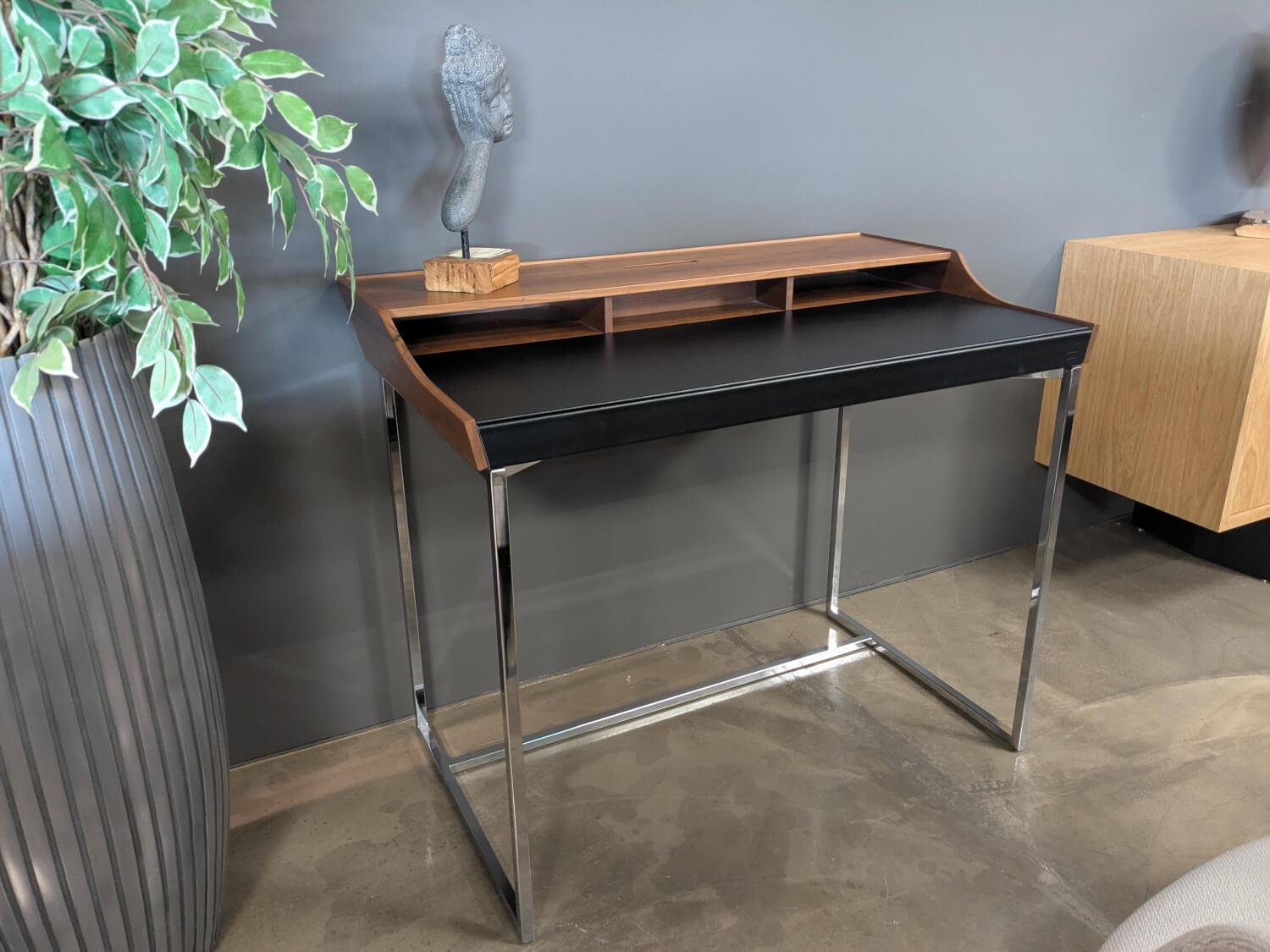 Jori - Sekretär JR-d101 Nussbaum mit Lederauflage Vege Black - 8