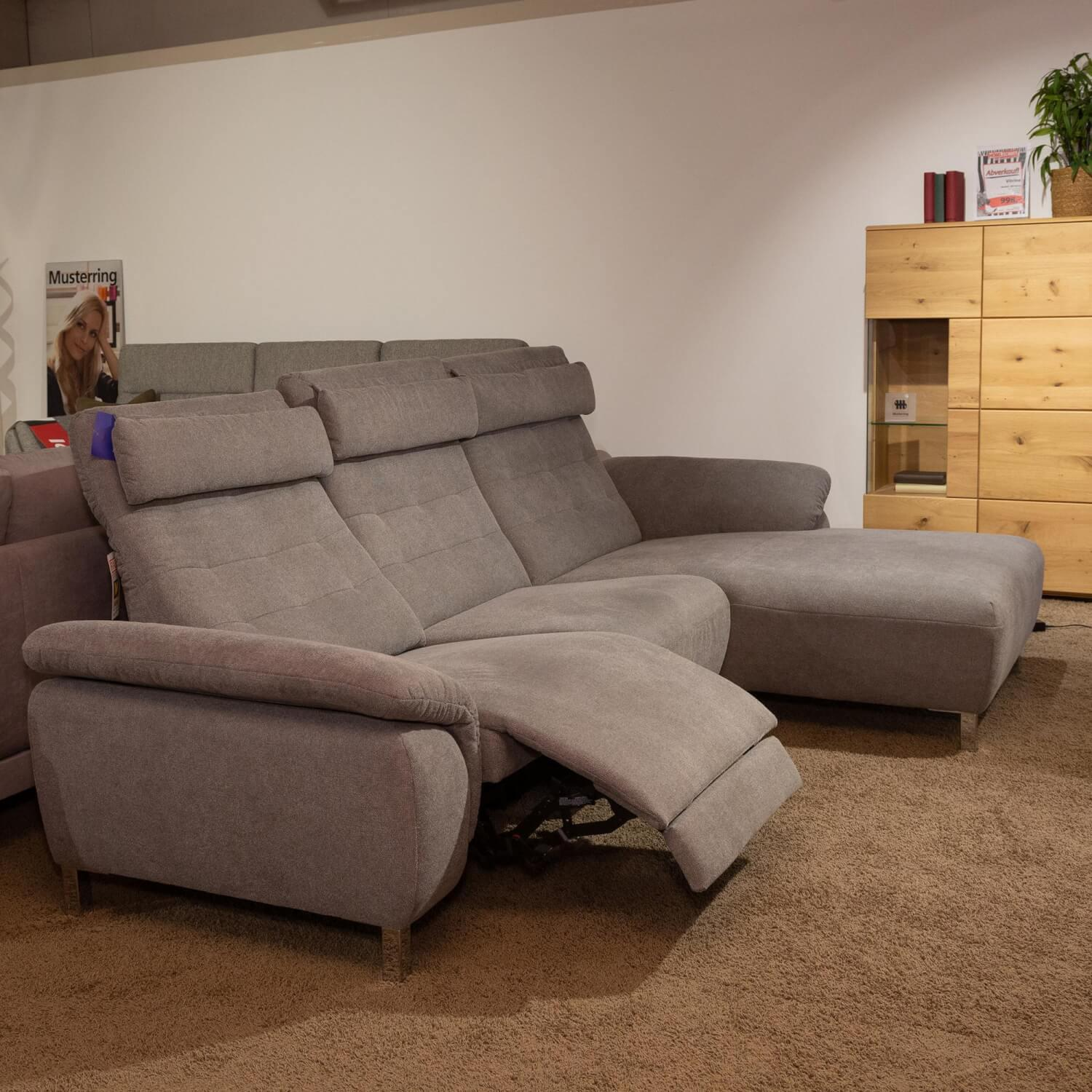 Carina - Polstergarnitur Soft EM Sofia Stoff Free Stone Metallfuß Chrom Glänzend - 6