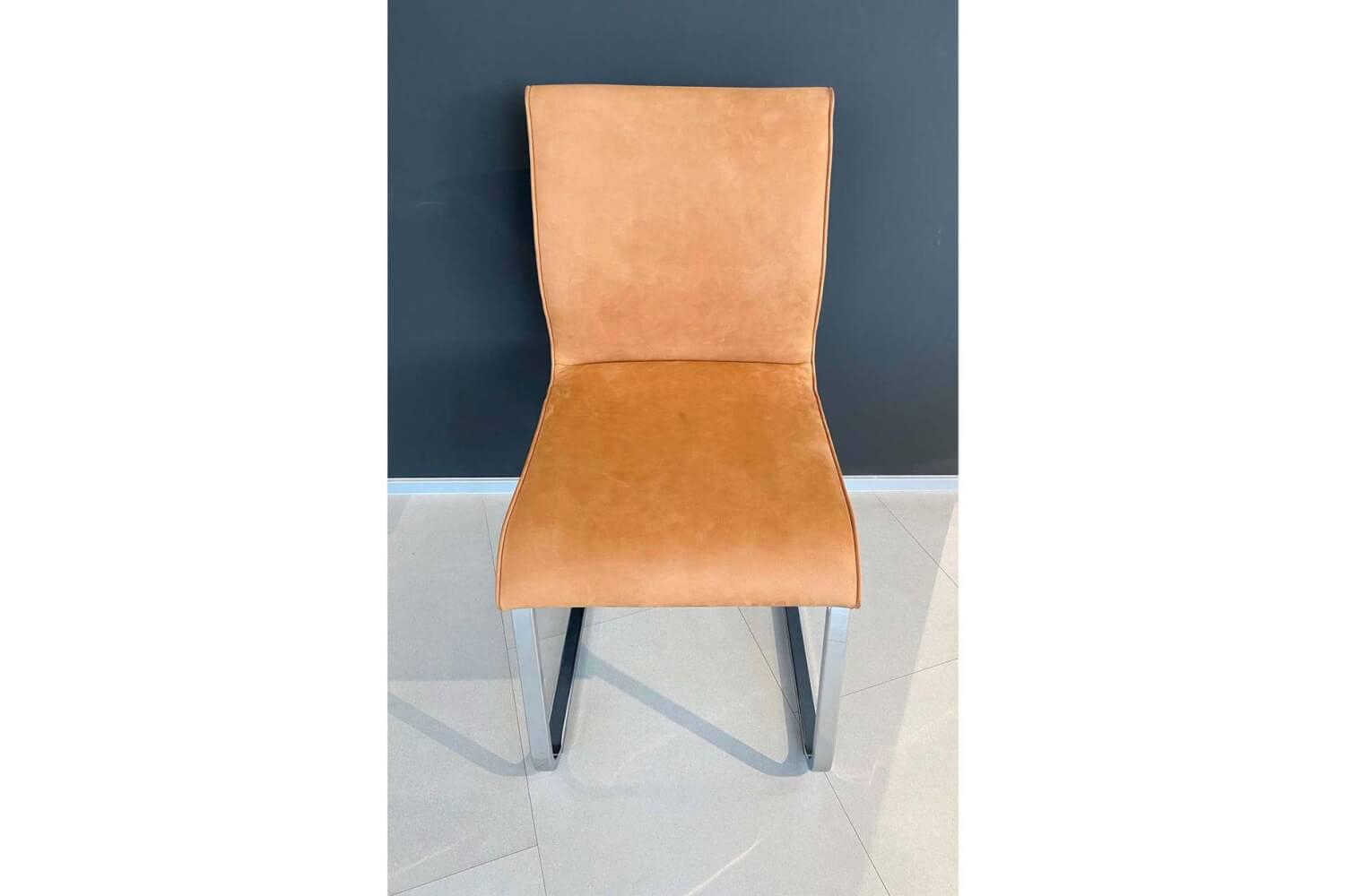 Team 7 - 2er-Set Magnum Freischwinger Ohne Armlehne Leder L7 Brandy Gestell Glänzend - 2