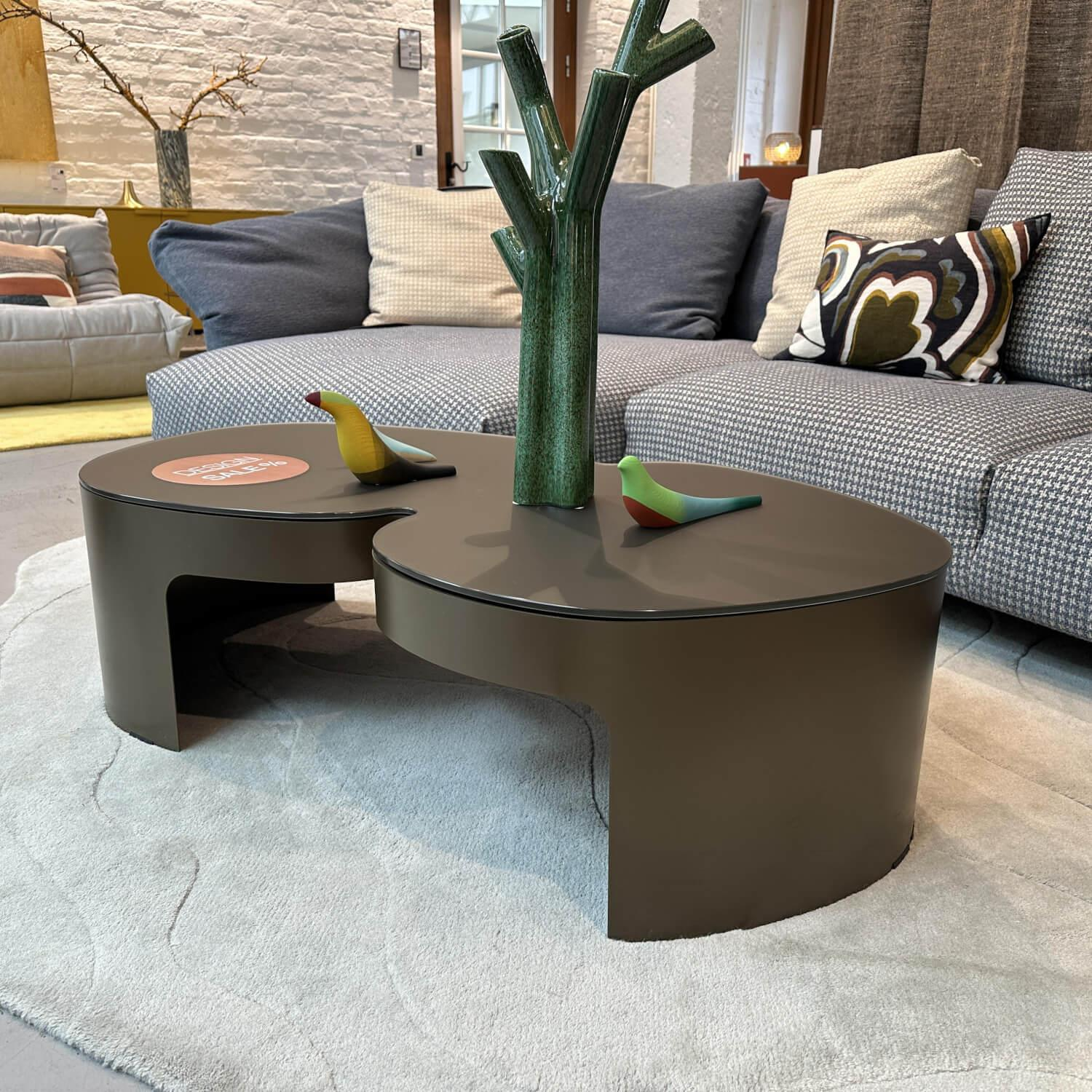 Ligne Roset - Couchtisch Pukka Platte Hartglas Bronzefarben Gestell Stahl Bronzefarben Matt Lackiert - 3