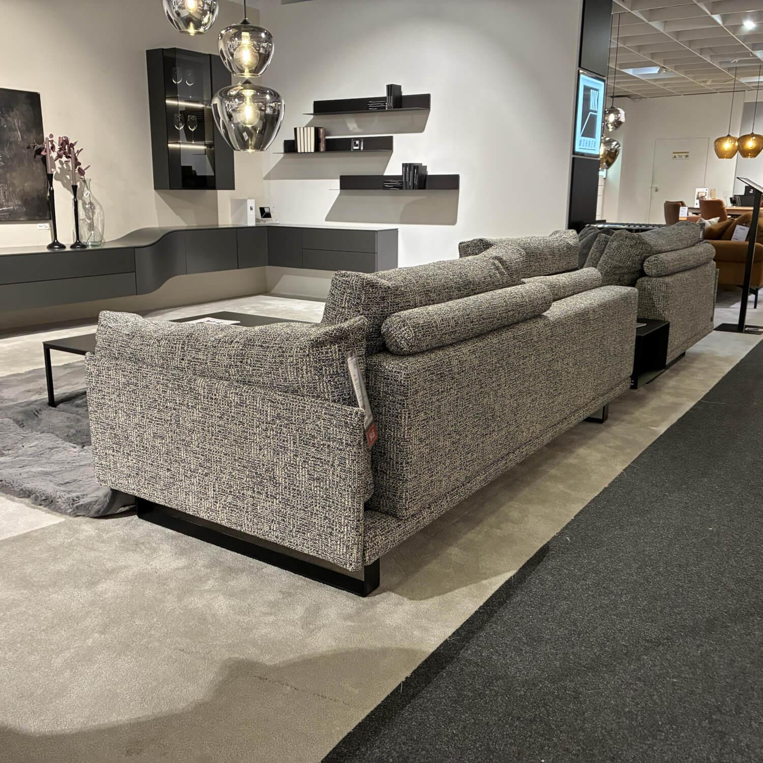 WK Wohnen - Sofa WK 590 Stoff Nizza 92 Stahl Grau Metallkufe U Flach Schwarz - 2