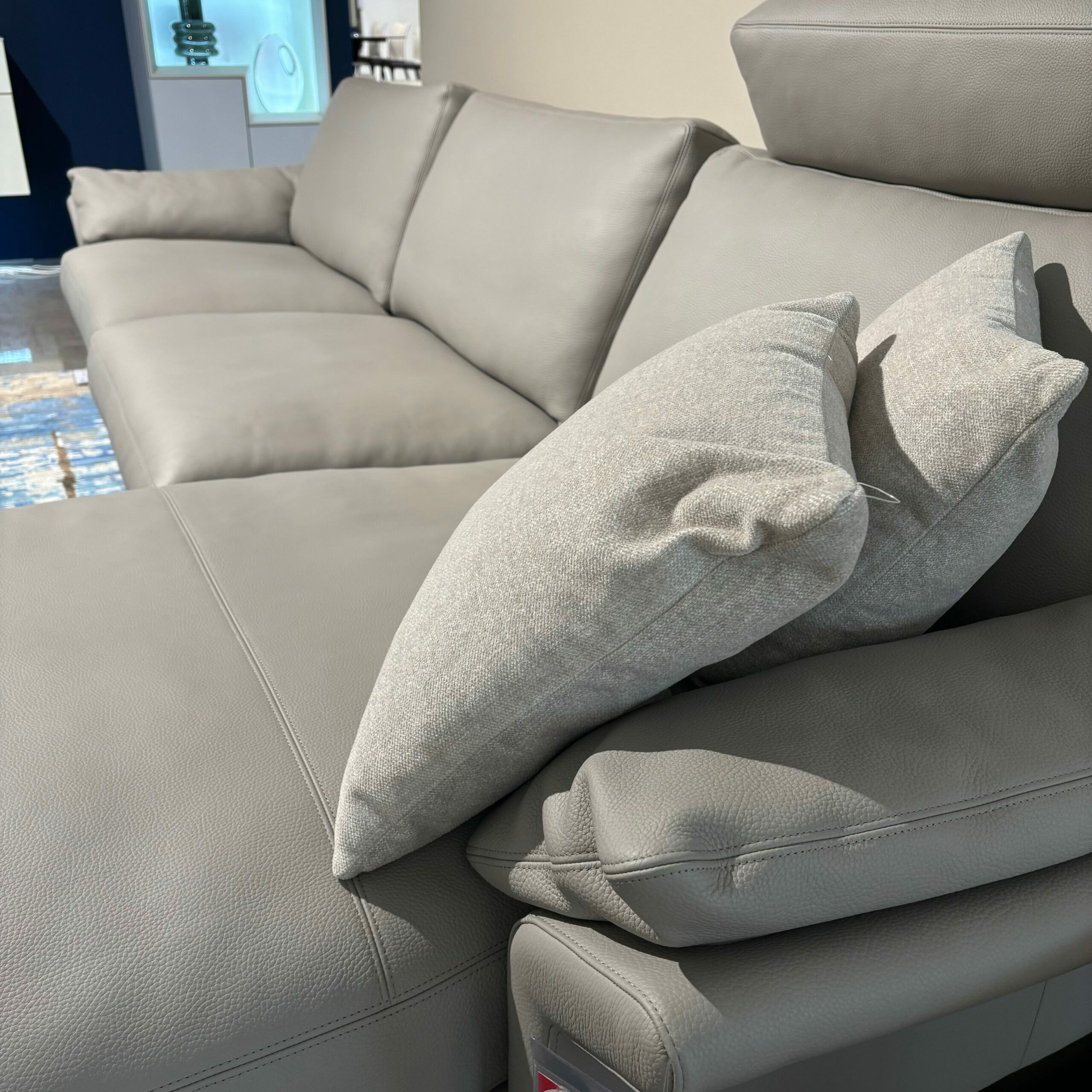Erpo - Corner sofa Classics 960 43.200 pebble skid high gloss with headrest - 2