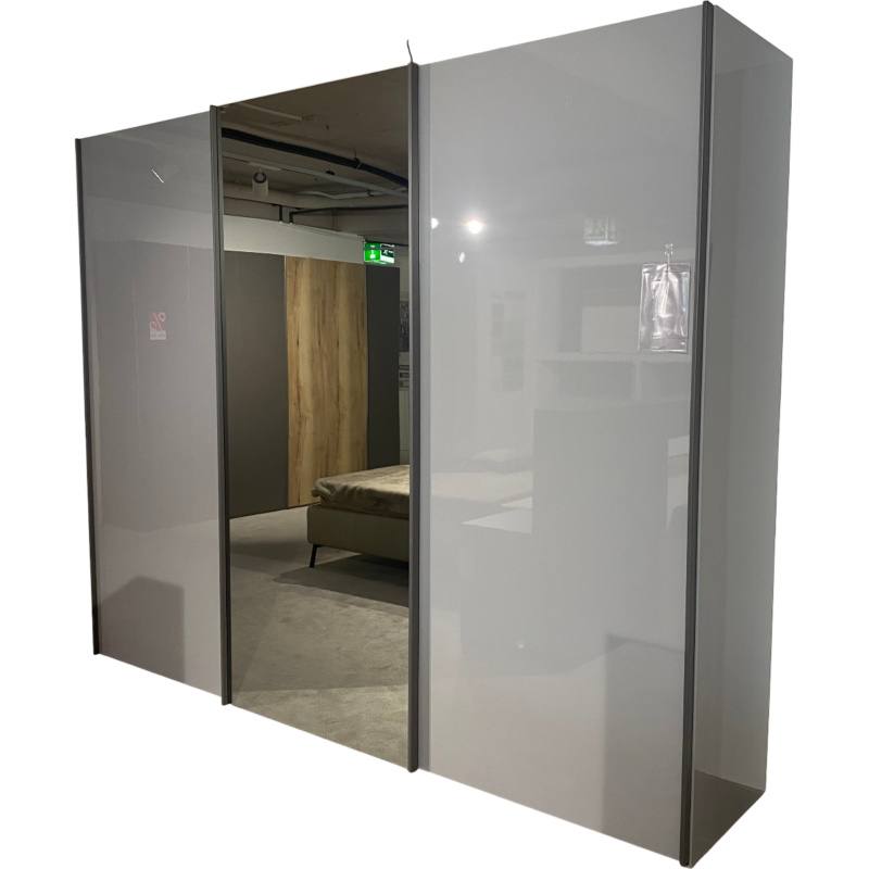 Loddenkemper - Schwebetürenschrank Lenjo Lack Platengrau 3 Türen - 1