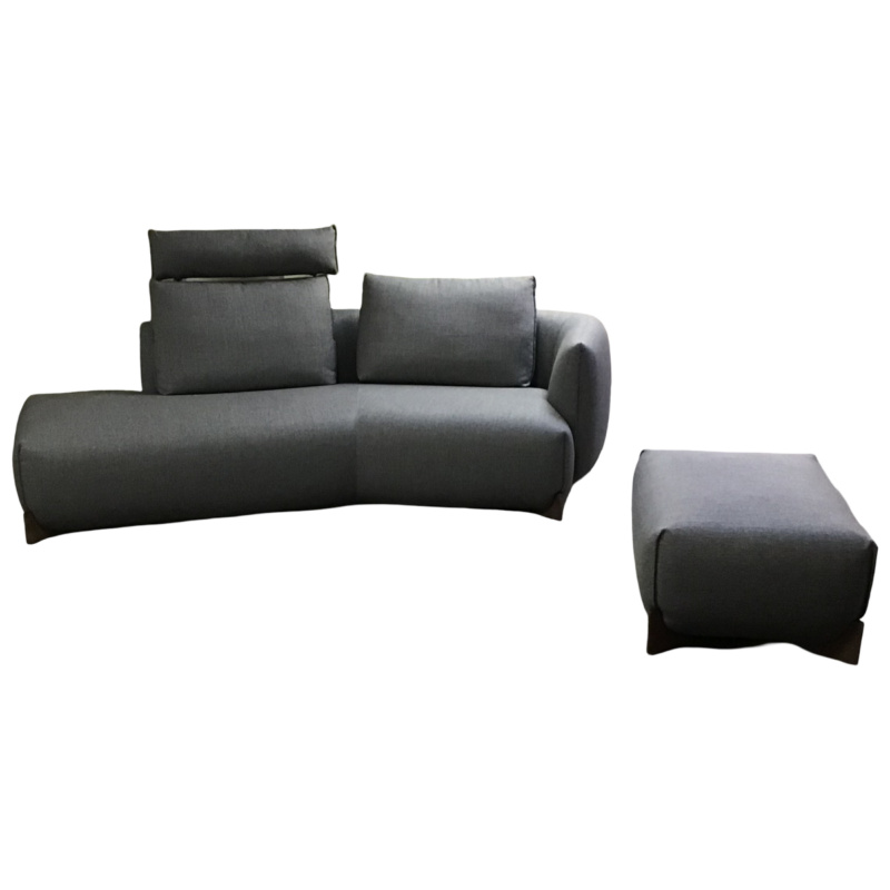 Leolux - Sofa Naila fabric 24919 Varese 19 taupe oak feet matt with ottoman - 1