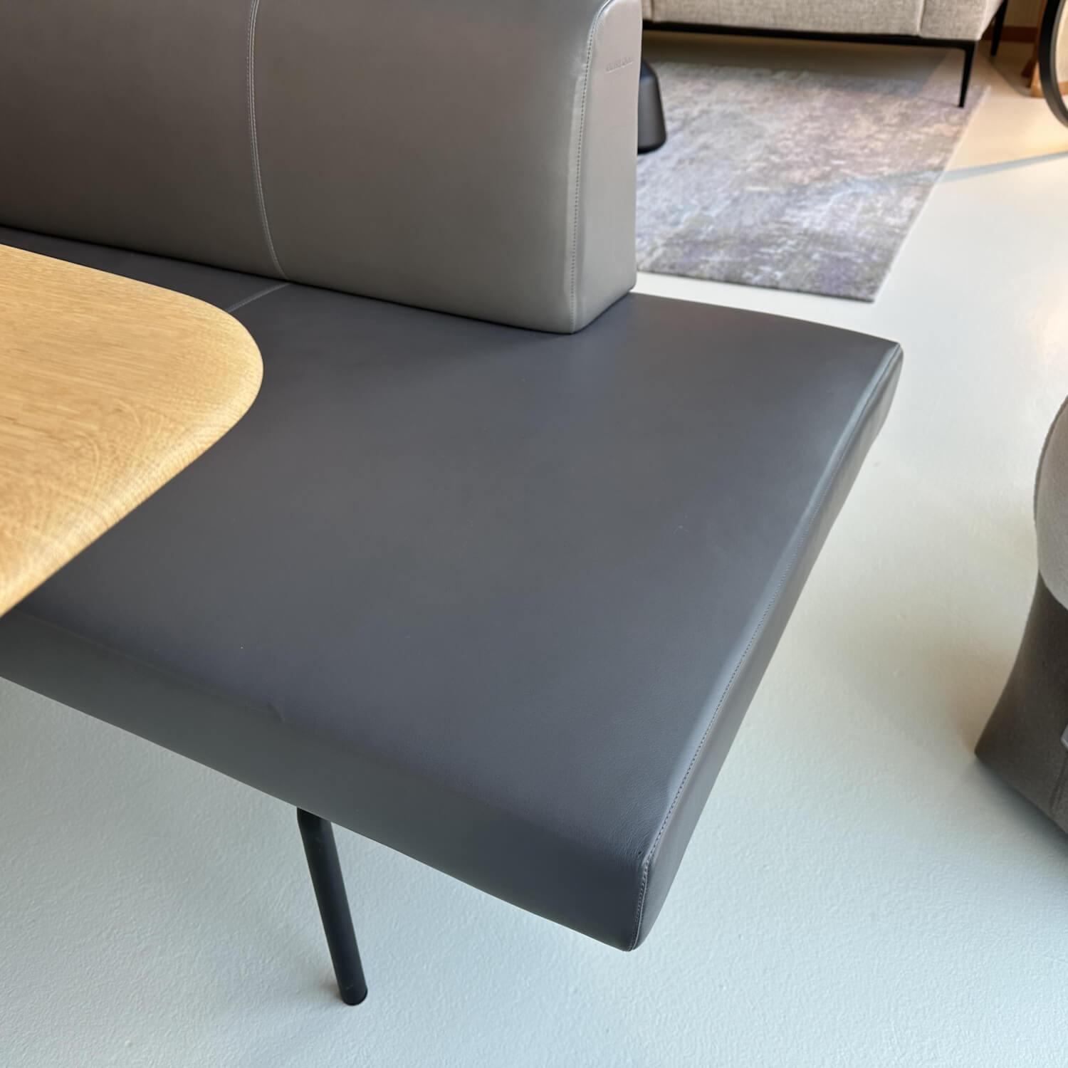 Walter Knoll - Bank Ison Leder 65 Elen 1219 Oyster Grau Gestell Stahl Schwarz Pulverbeschichtet - 5