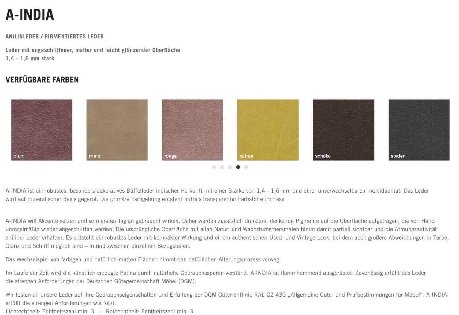 Koinor - Sofa Zweisitzer Leder A-India Spider Grau mit Hocker - 8