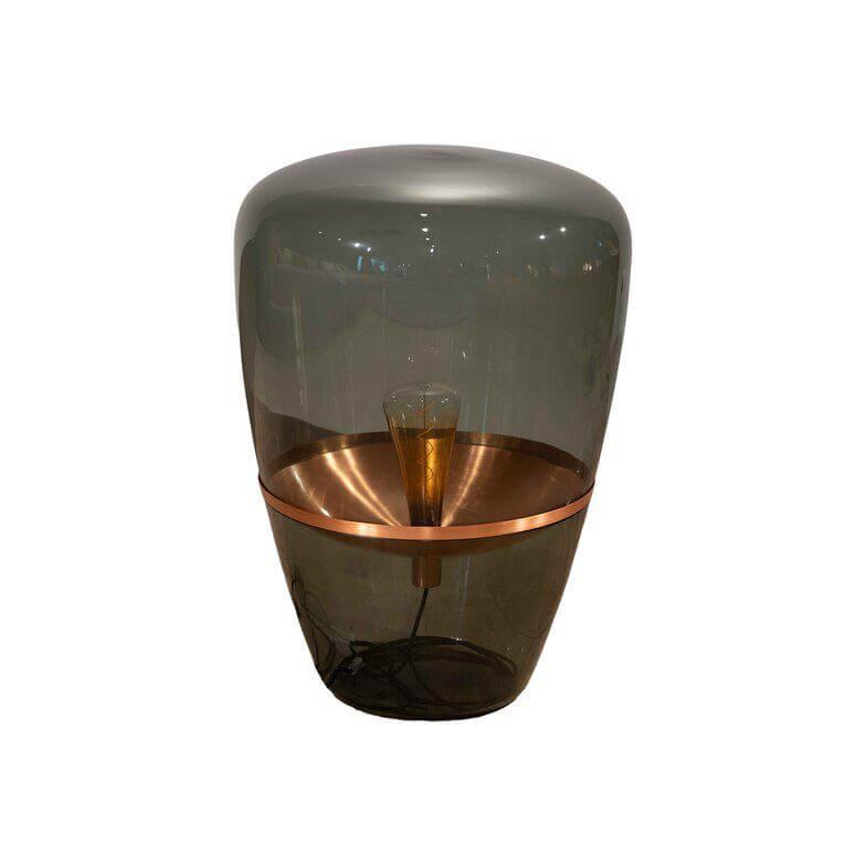 Brokis - Bodenleuchte Balloons Large Glas Rauchgrau Grau Reflektor Kupfer Mit Dimmer - 1