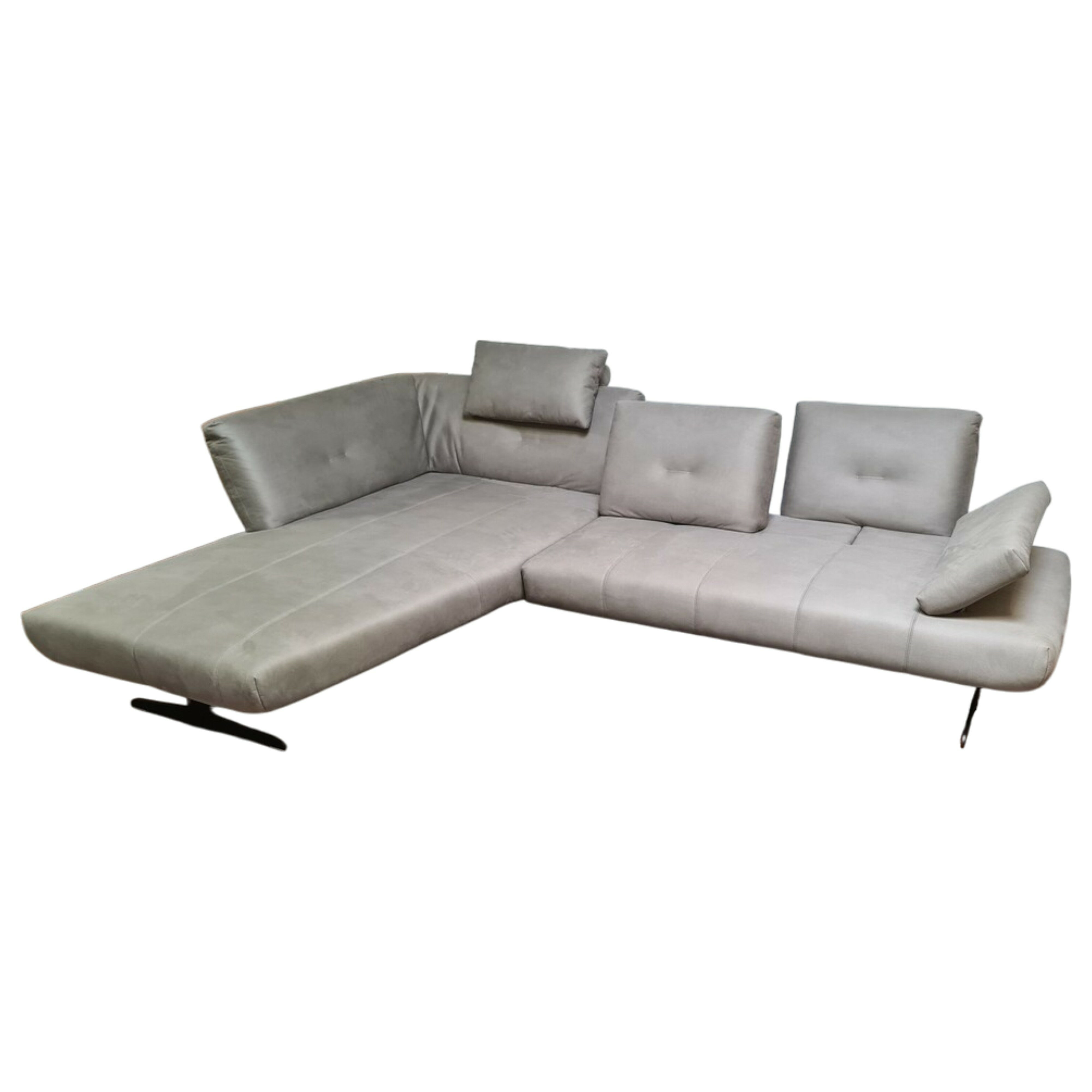 W. Schillig - Ecksofa LS24 Augusta Stoff S37&21 Grau Metallkufe Schwarz - 1