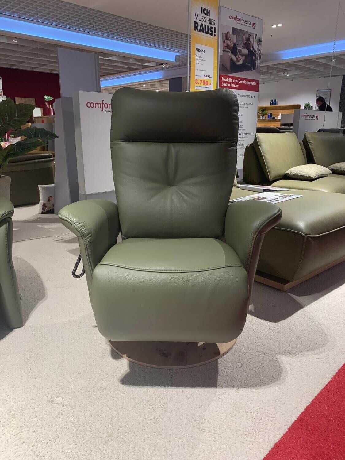 himolla - Garniturr 4525 Leder 24 Zypresse Grün mit 2 Sesseln 7503 - 8