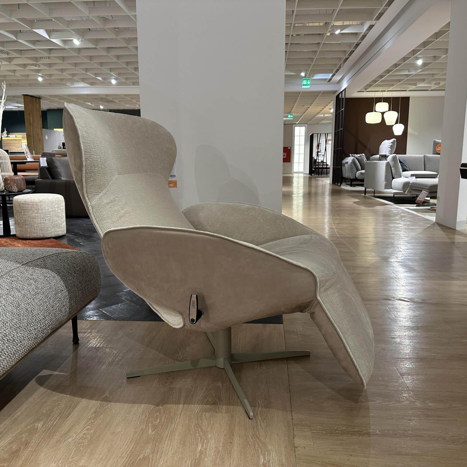 Jori - Relaxsessel Daydreamer Textil Leder Innen Mumble Außen Nubukleder Creme - 7