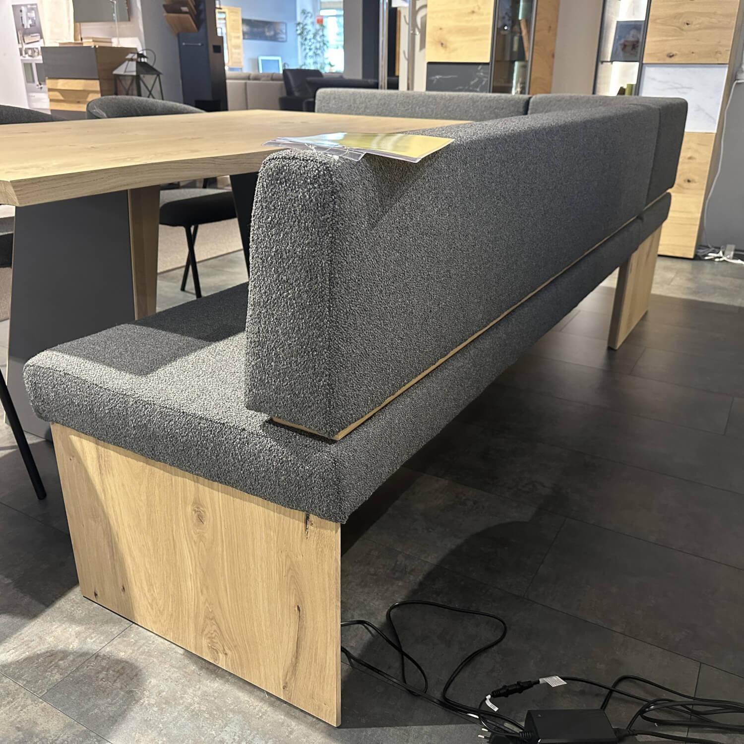 Voglauer - Essgruppe V Tektura Bank Und Stuhl Stoff Select Basaltbraun Braun Metallgestell Tisch Wildeiche Rustiko Schwarz - 9