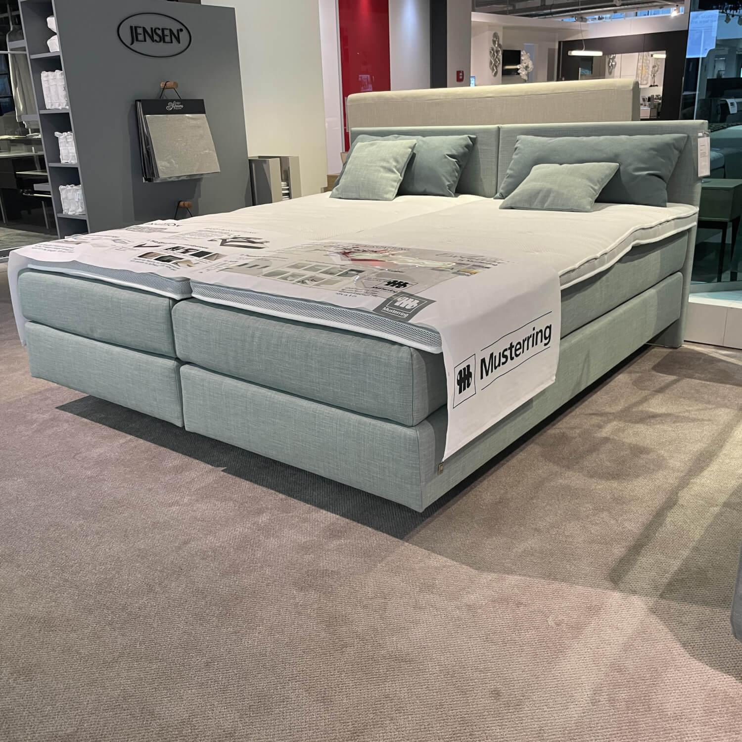 Musterring - Boxspringbett Evolution Bo Fix Stoff 09366 Grau Kopfteil A90 - 5