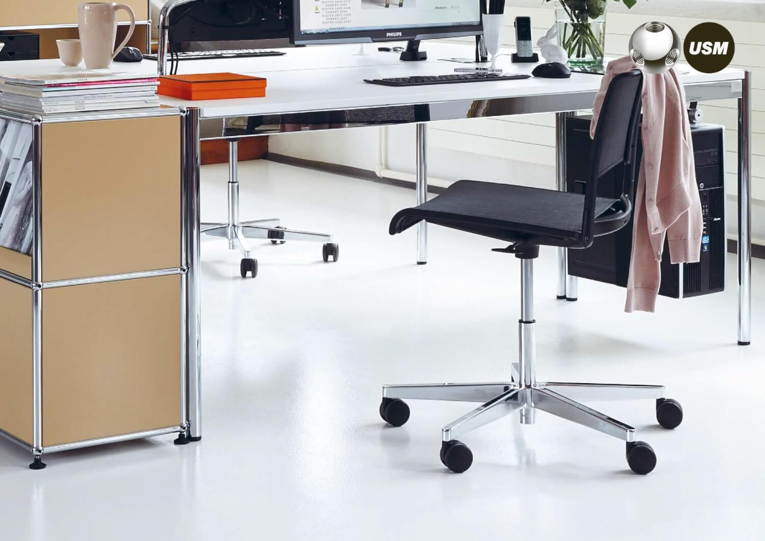 USM Haller - Tisch Kunstharz Perlgrau 175x75 in Kooperation mit designfunktion - 6