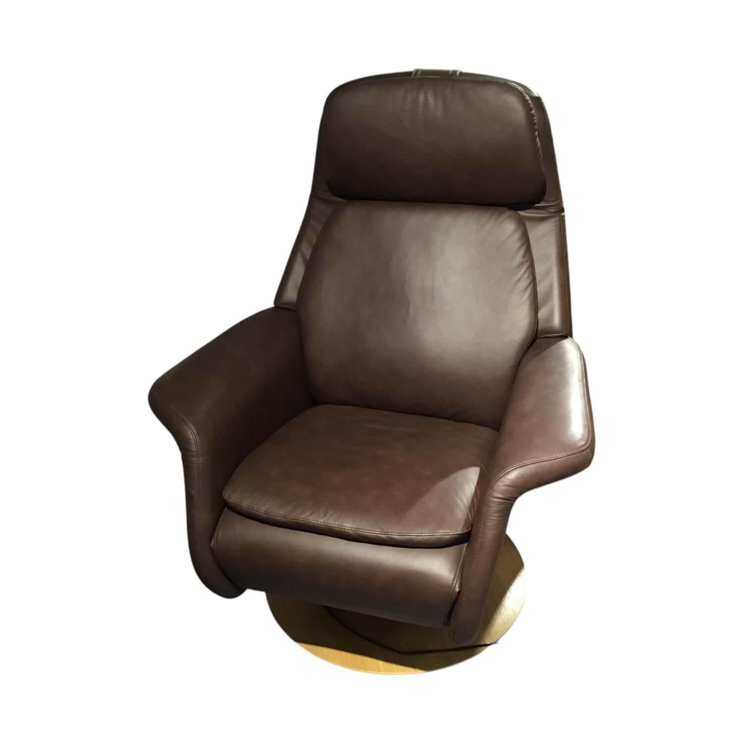 Stressless - Relaxsessel Sam 1356710 Leder Paloma 094 Chocolate Braun Gestell Wood Disc 33 Eiche Natur - 1