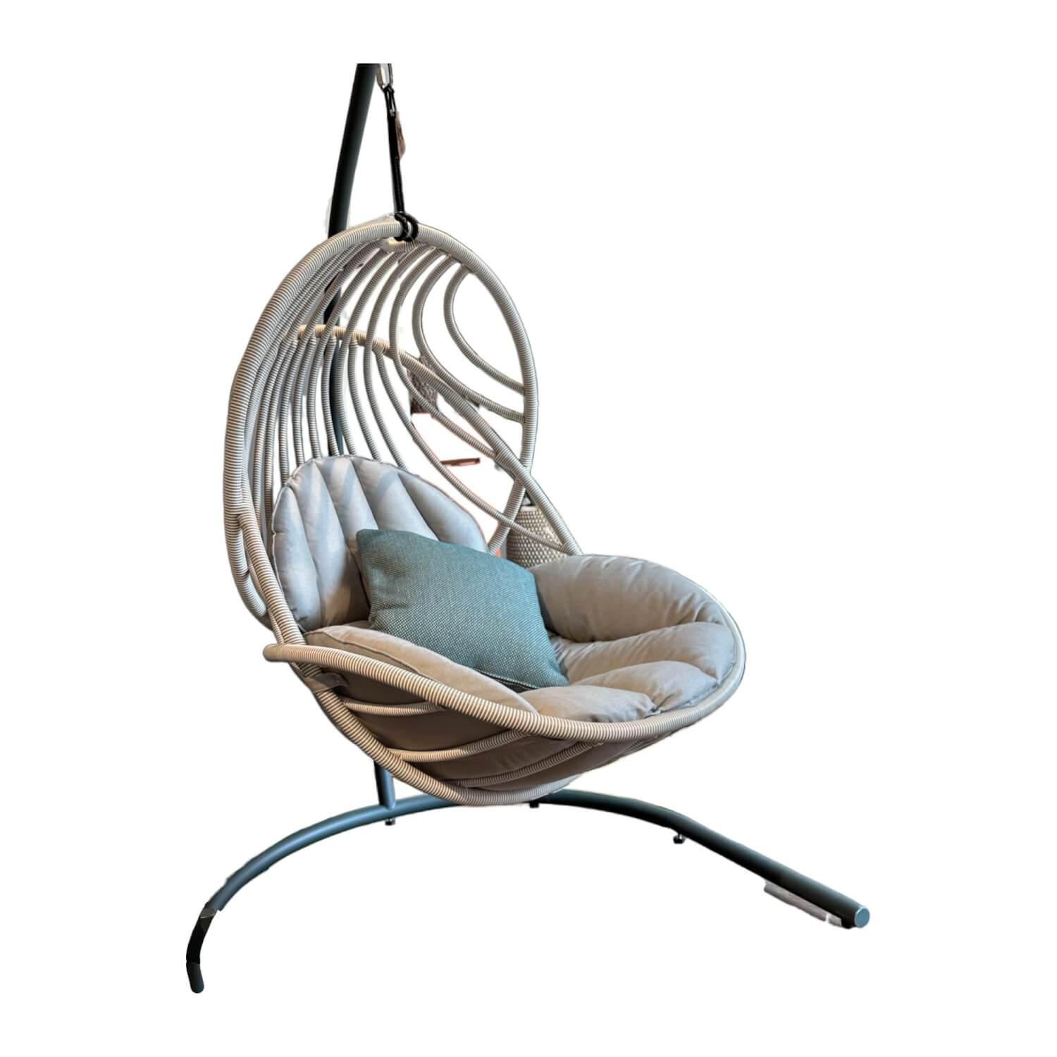 Hanging Lounge Chair Kida Geflecht Base Touch 171 Stoff Natura Acryl 472 Taupe Ohne Wurfkissen