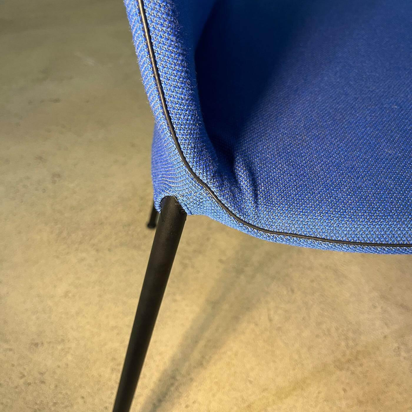 Walter Knoll - 4er Set Stuhl Liz 1300 Stoff Steelcut Trio Blau Gestell Stahl Schwarz Matt Pulverbeschichtet Mit Kunststoffgleitern - 2