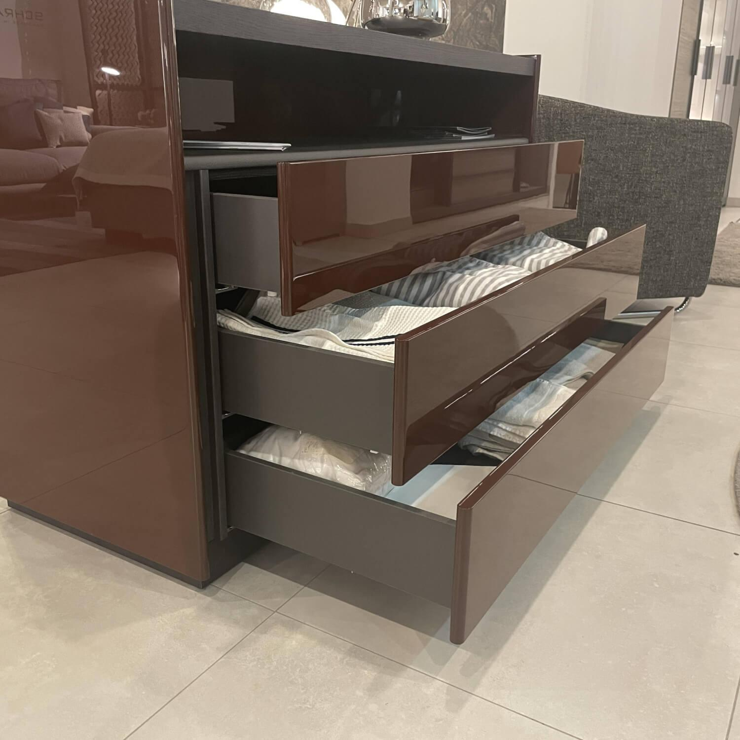 Molteni & C - Kommode 5050 Lack Hochglanz Burgund Eiche grau - 4