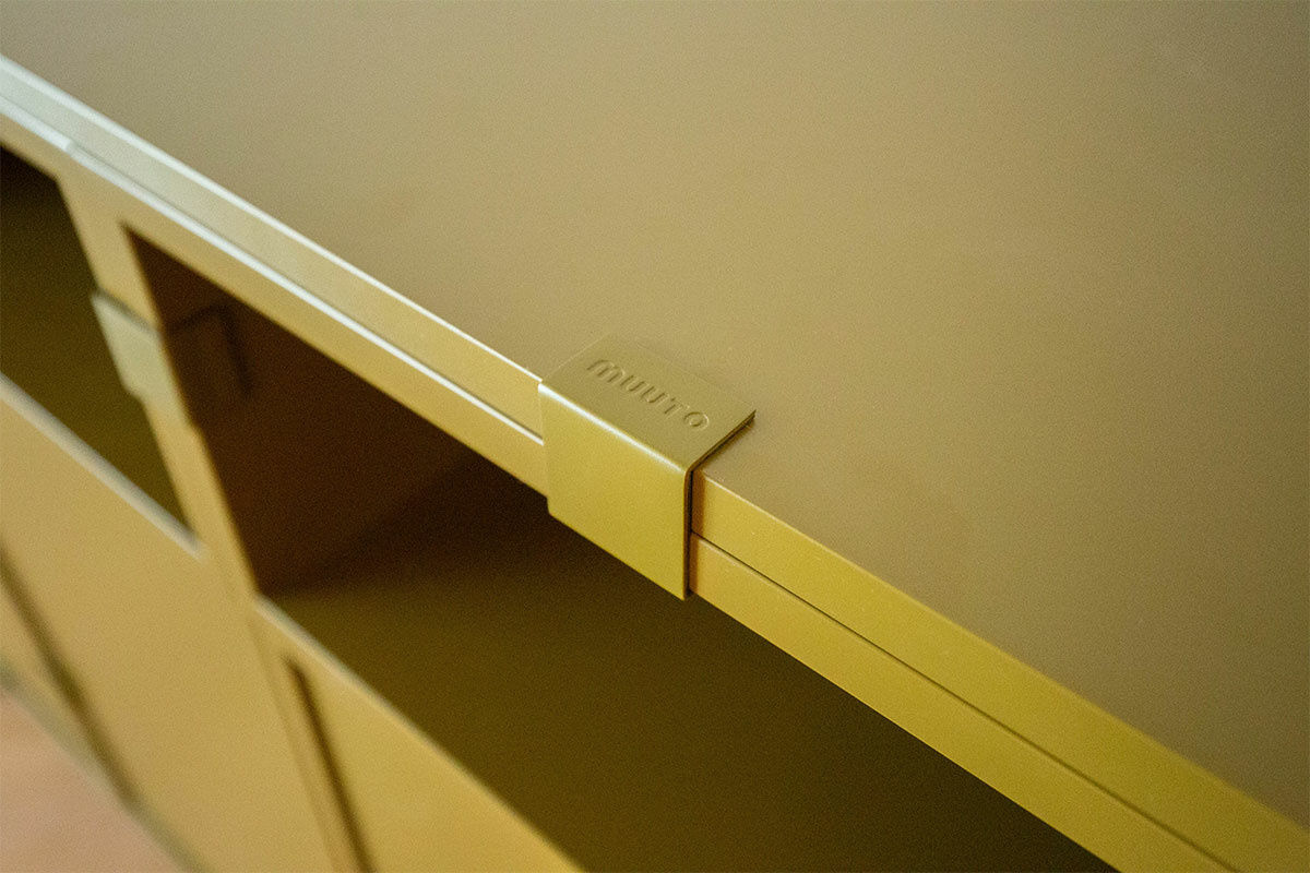 Muuto - Sideboard Stacked Olivgrün Gestell Stahl Pulverbeschichtet Weiß - 2