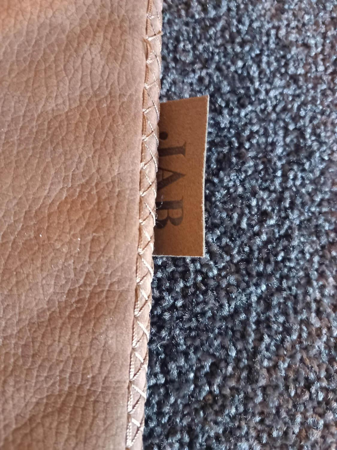 Jab Anstoetz - Teppich 200x200 Tropic Braun Textil Mit Einfassung In Nubukleder - 3