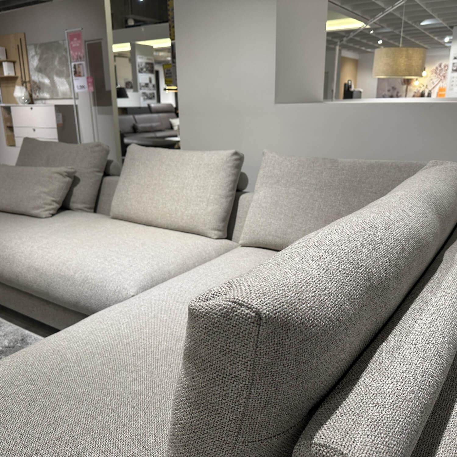 WK Wohnen - Ecksofa WK 592 Stoff Isabella Muschel Grau Verdeckter Gleiter - 4