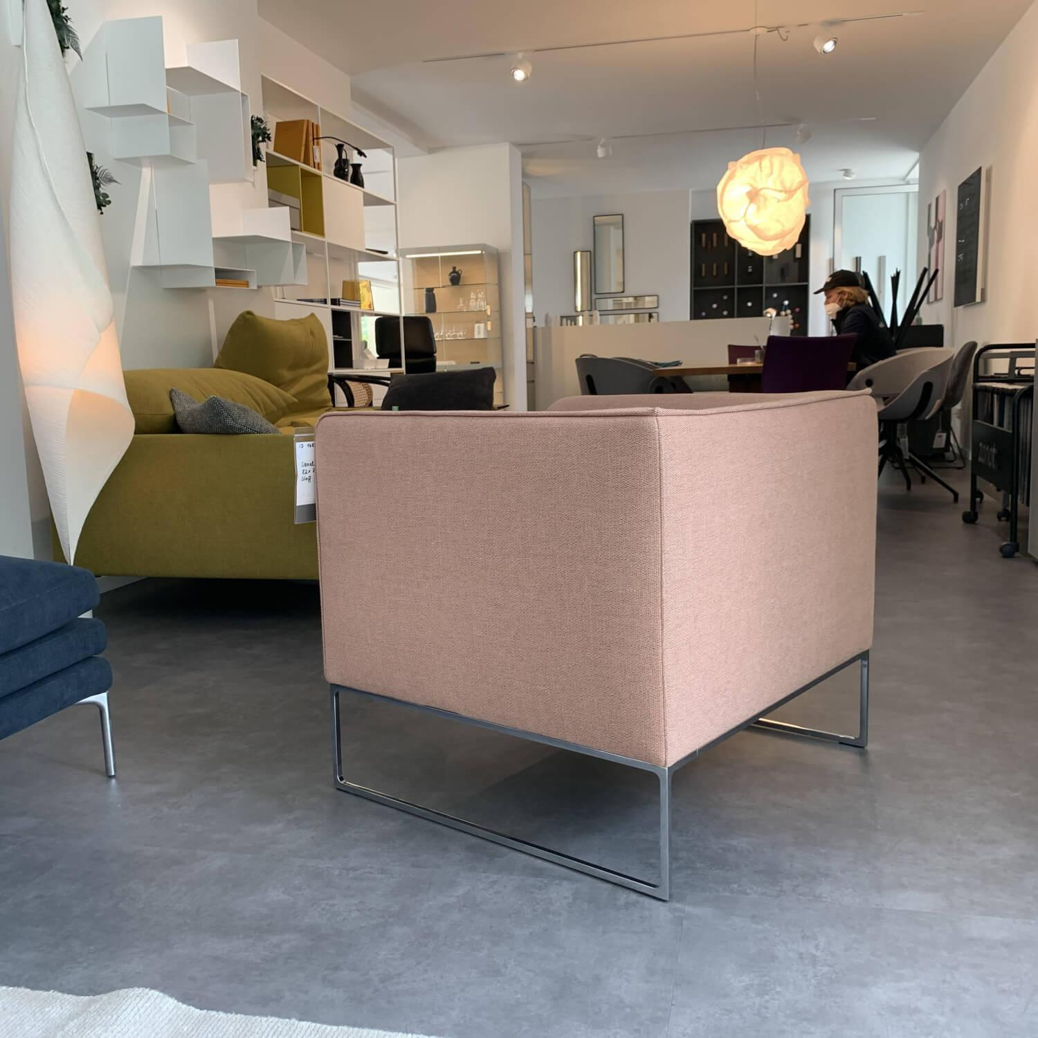 COR - Sessel Mell Stoff 9121 Flamingo Rosa Gestell Metall Verchromt - 4