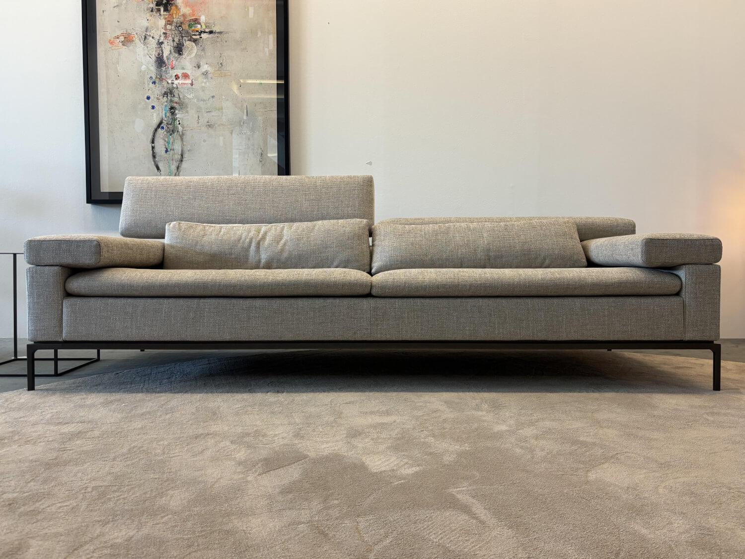 Jori - Sofa Shiva Stoff Fregona C0105 Grau Gestell Metall Bronzefarbig Pulverbeschichtet Inkl. Verstellbarer Rückenlehne - 7