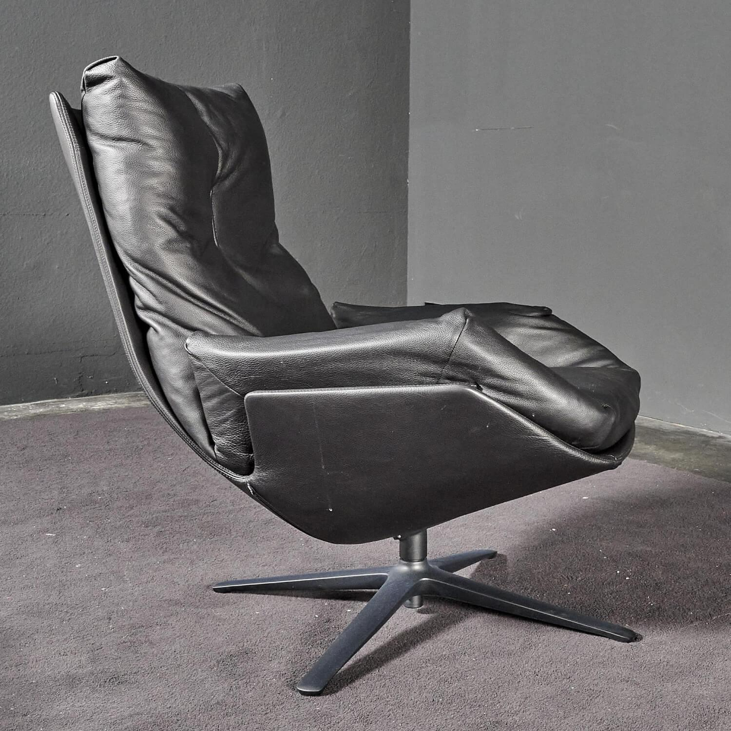 COR - Sessel Cordia Lounge Leder 458 Schwarz Gestell F05 Feinstruktur Schwarz Hoher Rücken Hocker 53100 - 6