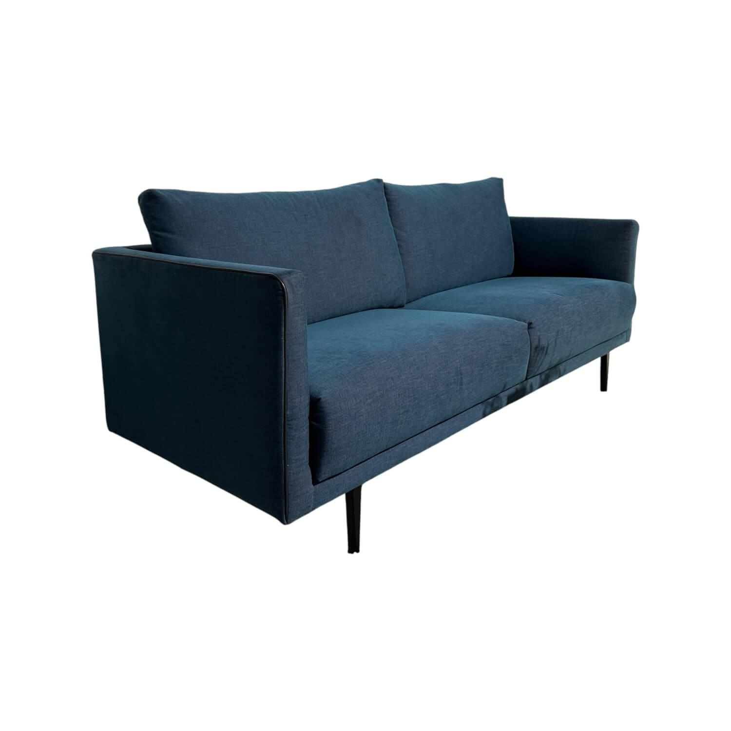 freistil Rolf Benz - Sofa Sob 133/202 fabric 4097 green blue solid steel base black - 1